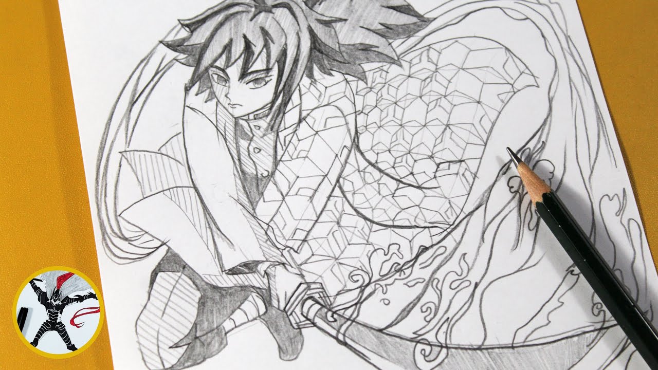 How to Draw Giyu Tomioka Step by Step | Full Body Water Breathing Anime Drawing Tutorial