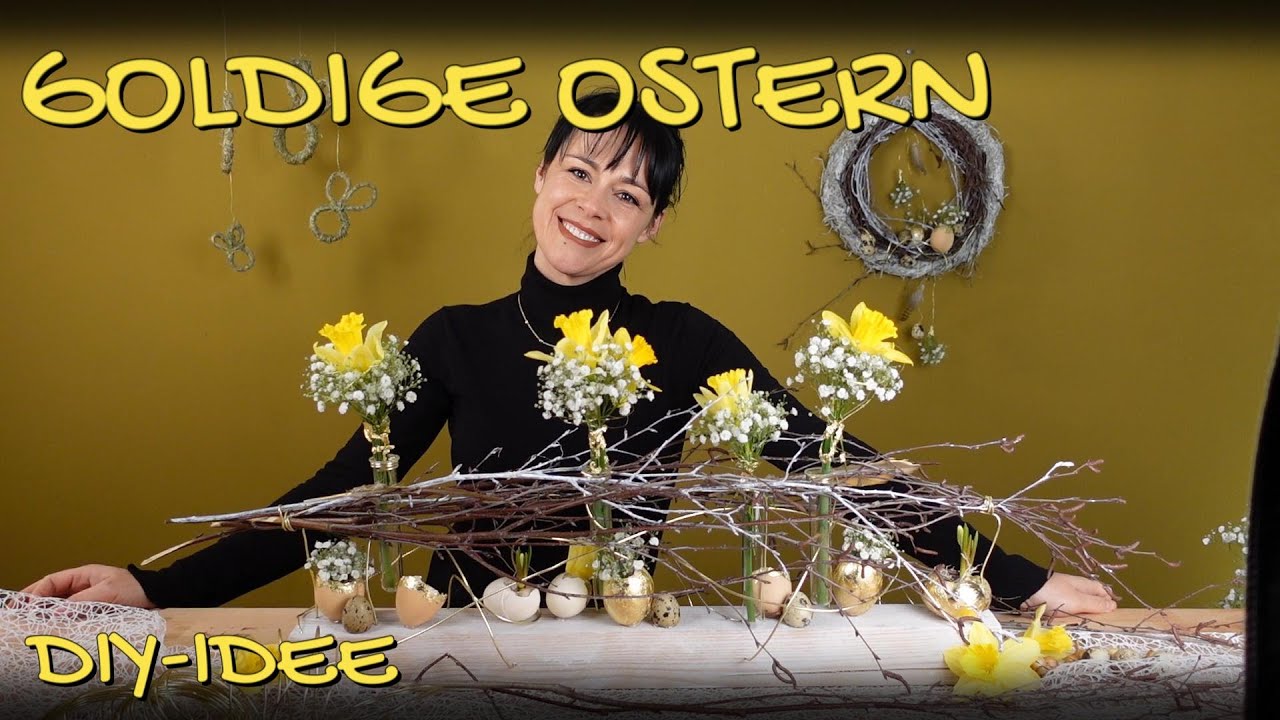 GOLDIGE OSTERN / OSTERDEKO ganz EDEL in GOLD und WEISS / DIY-DEKOIDEE