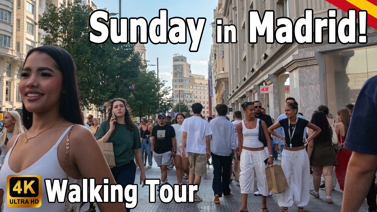 🇪🇸 Madrid [4K] Summer Sunday Evening in Madrid! 🚶 Walking tour (July 27, 2026) Spain