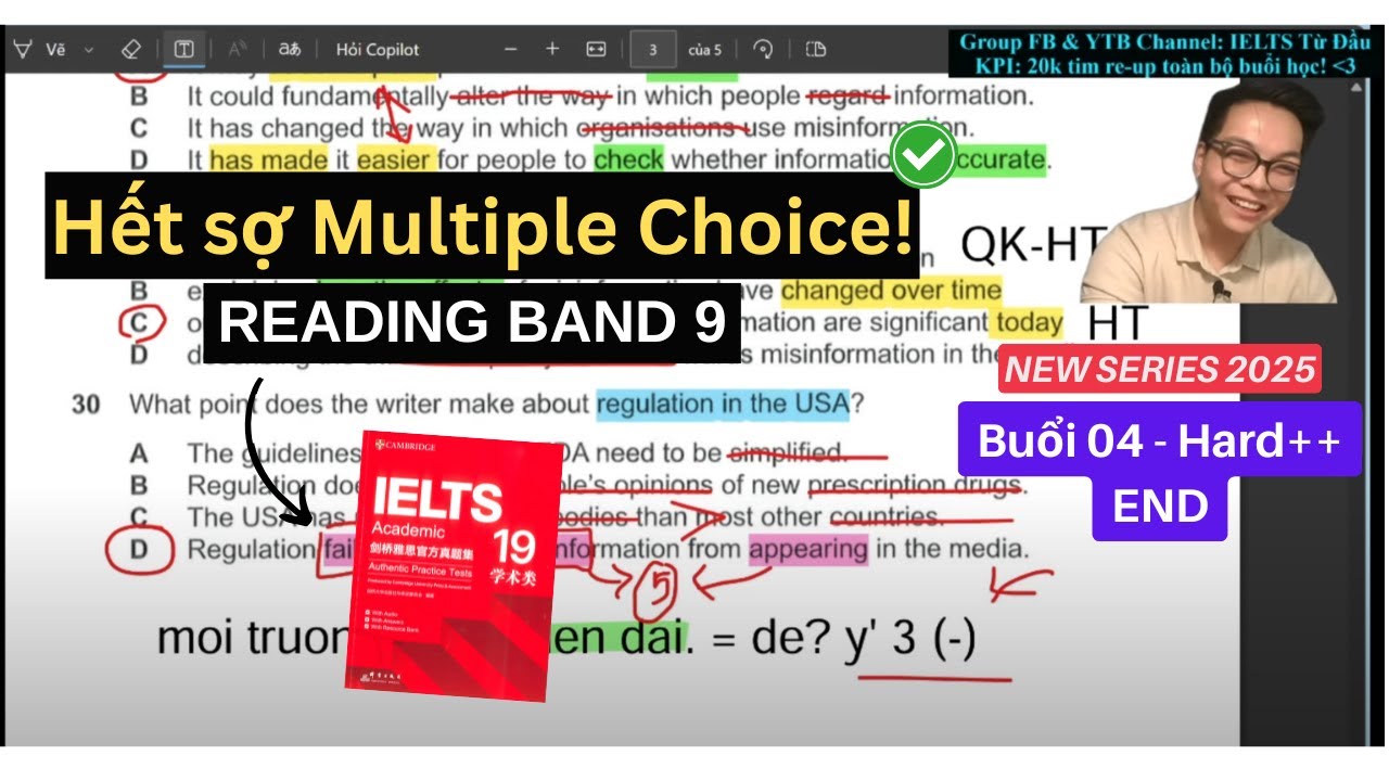 HỦY DIỆT dạng MCQs và Y/N/NG cùng 9.0 Reading 🔥 [CRACKING IELTS 04 ⚡] - New Series 2025