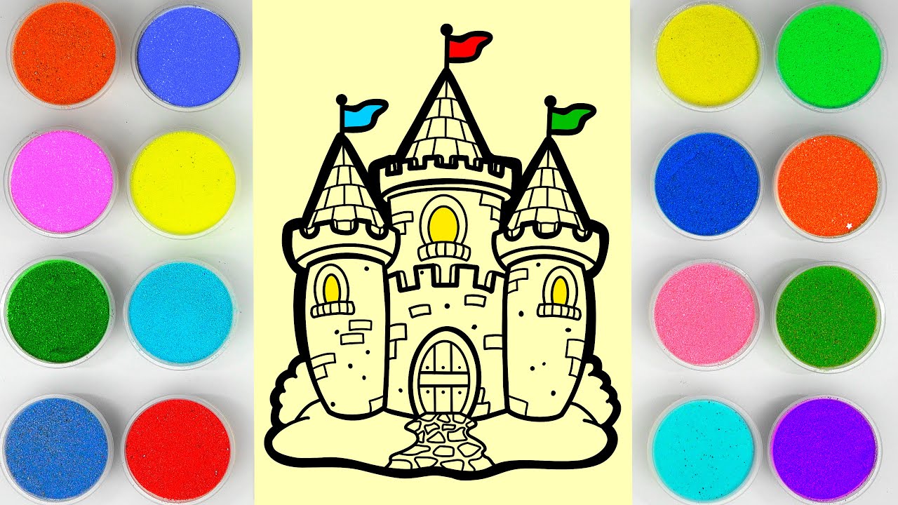 Pískové malování a vybarvování hradu barevným pískem | Základní tipy na vybarvování pro děti