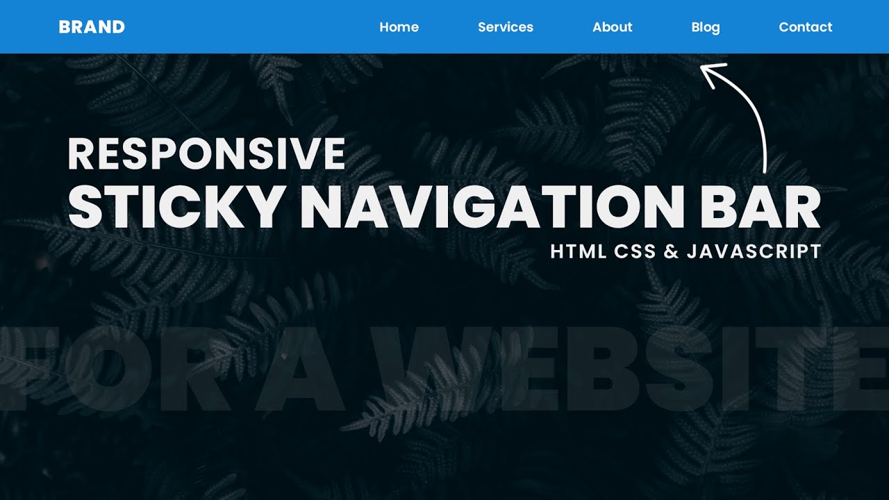 Responsive Sticky Navigation Menu Bar | For a Website - Using HTML, CSS & Javascript
