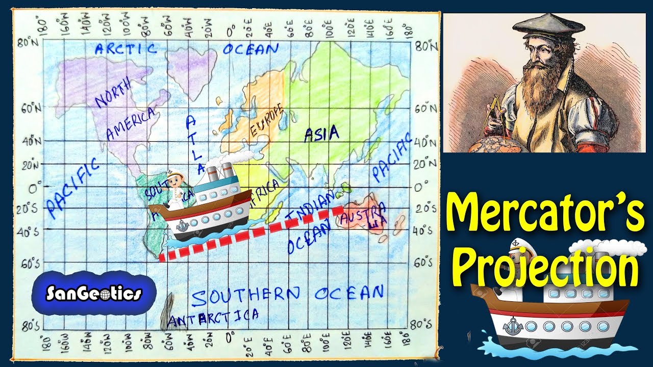 How to Calculate and Draw Mercator's Projection | Sanjib Mandal | SanGeotics