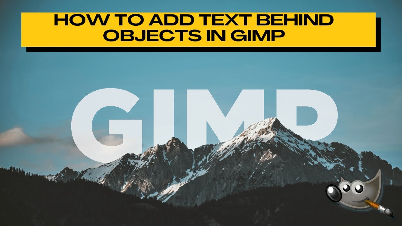 Как добавить текст за объектами в GIMP