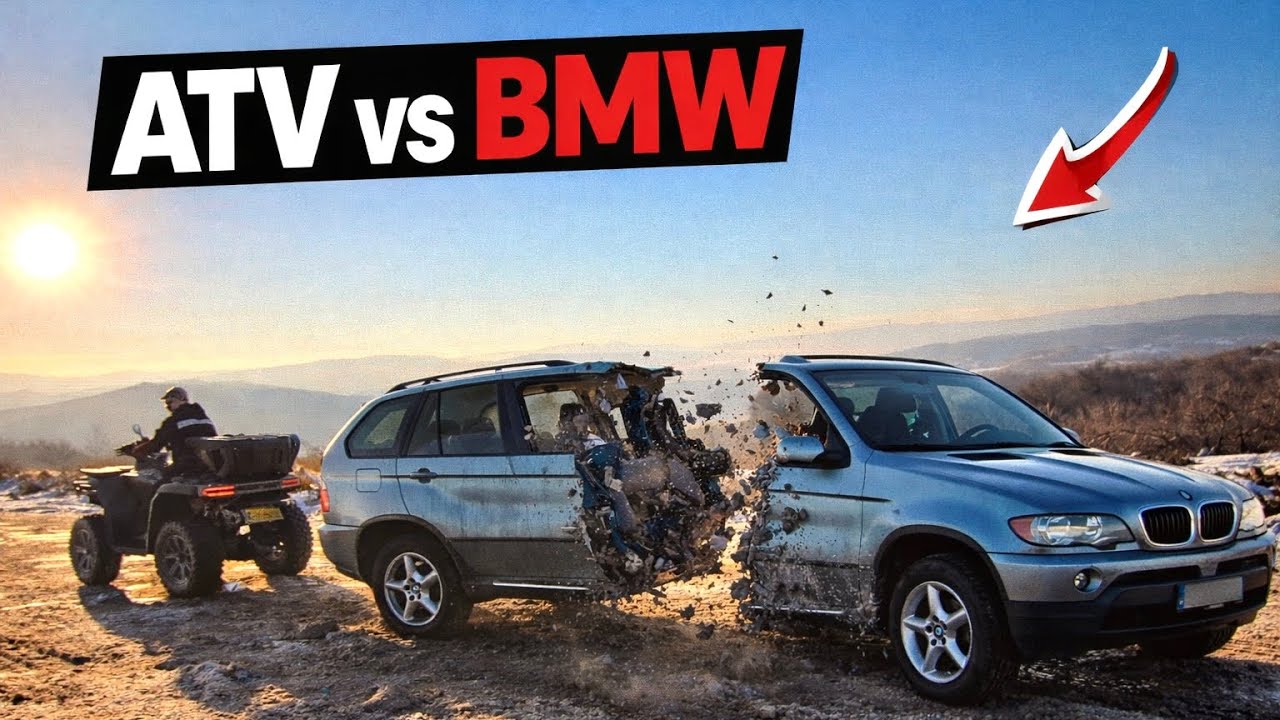 ATV 1000cc vs BMW x5 / M-a provocat si am acceptat. 