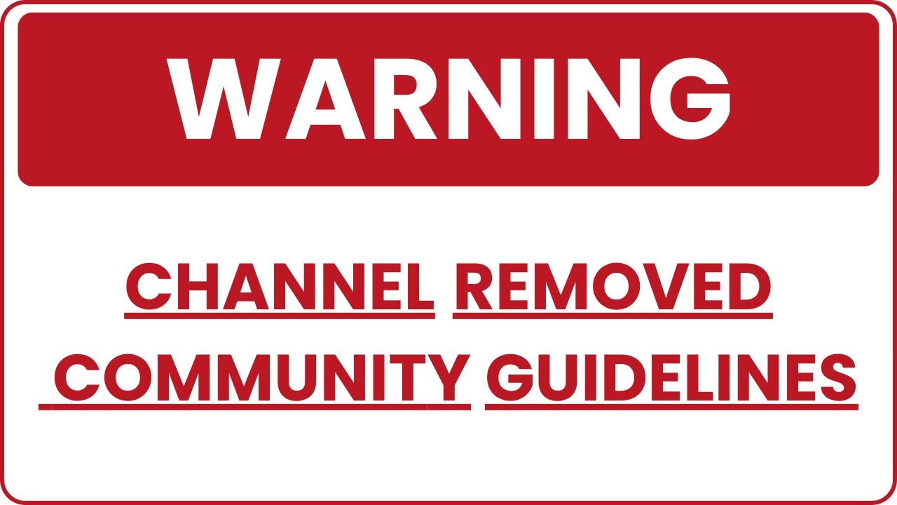 Channel Removed For Youtube Community Guidelines#newupdate