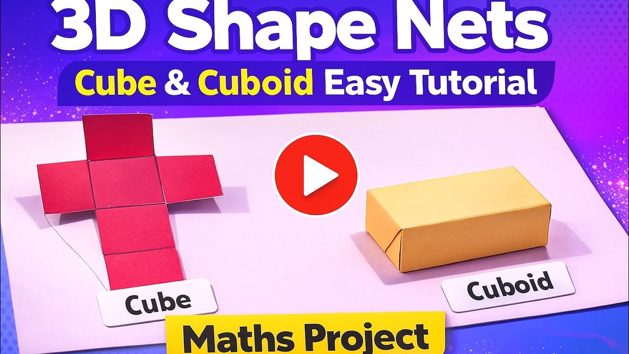 Cuboid Net Making | Easy 3D Shape Model for Maths Project | Cuboid Net Step-by-Step Tutorial