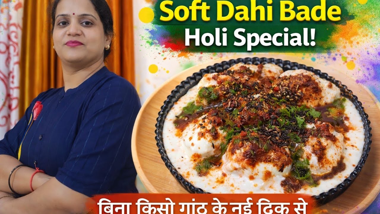 Sponge Jaise dahi bade ki recipe ekadam soft nai tric se#Holispecial#dahibadekirecipe#2minuterecipe