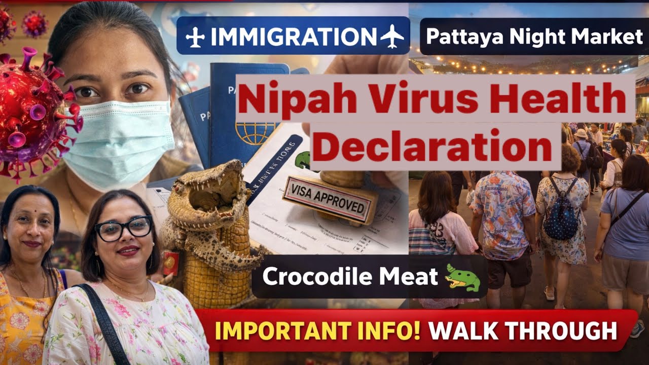 Thailand 2026 Update⚠️Nipah Virus Immigration Update|Truth of Crocodile meat |Pattaya Night Market 