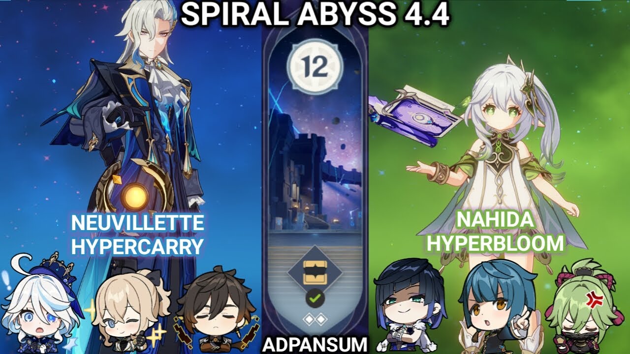 Spiral Abyss 4.4 Floor 12 || 9★ || Neuvillette C0 & Nahida C0 || Genshin Impact