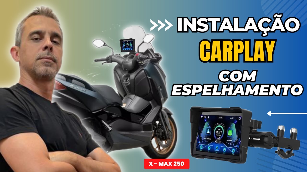 INSTALAÇÃO DA MULTIMÍDIA COM ESPELHAMENTO AndroidAuto e Apple CarPlay PARA MOTOS