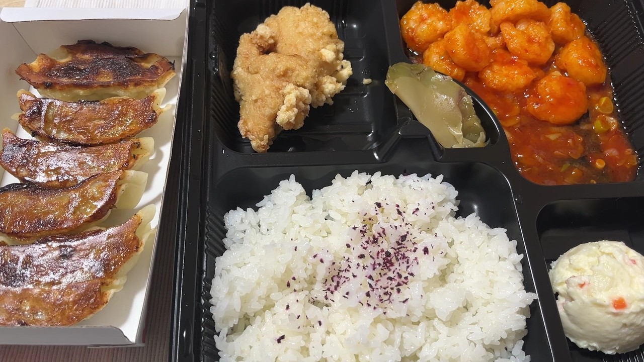 餃子の王将　海老のチリソース弁当＆にんにく激増し餃子