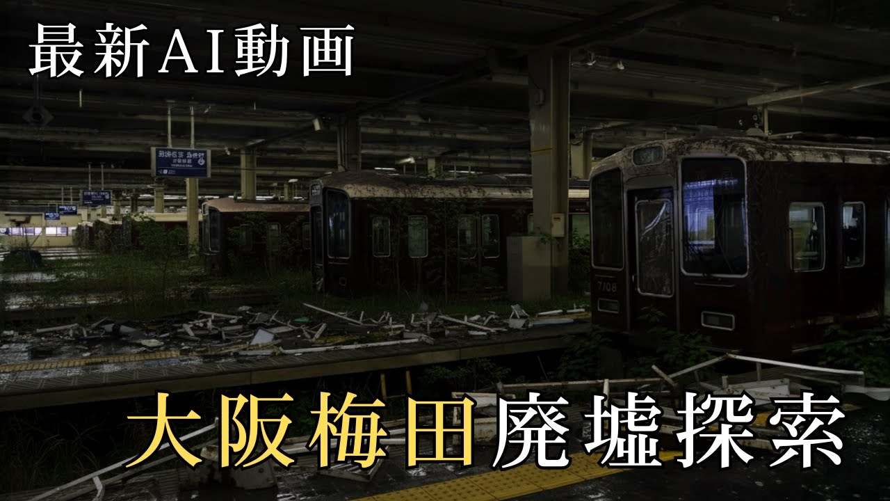 【AI廃墟探索】大阪・梅田を歩く - 廃墟となった大阪駅、百貨店など