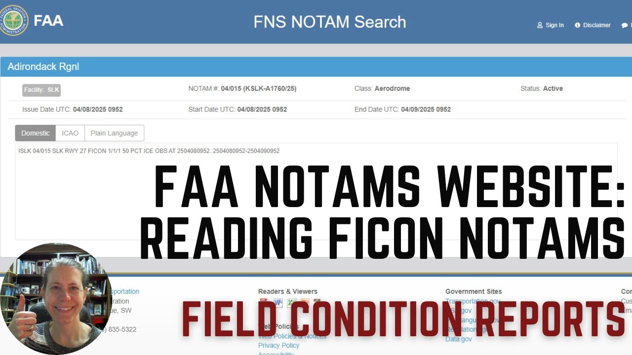 FAA NOTAMs Notices to Airmen: Reading FICON Field Condition Reports: Aircraft Dispatchers & Pilots