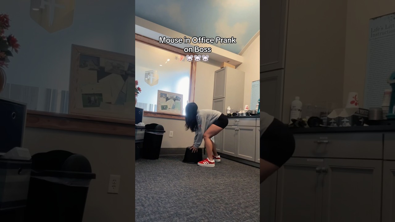 Розыгрыш с мышкой в ​​офисе! 😱🐭 Отлично его разыграли! 😂 #офисныерозыгрыши #смешно #офисныйюмор #...