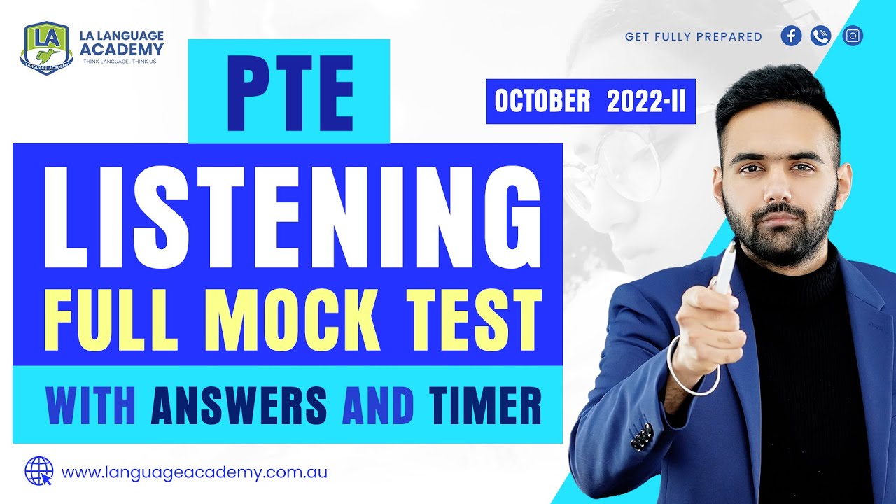 PTE Listening Full Mock Test with Answers | October 2022-II | Language Academy PTE NAATI & IELTS