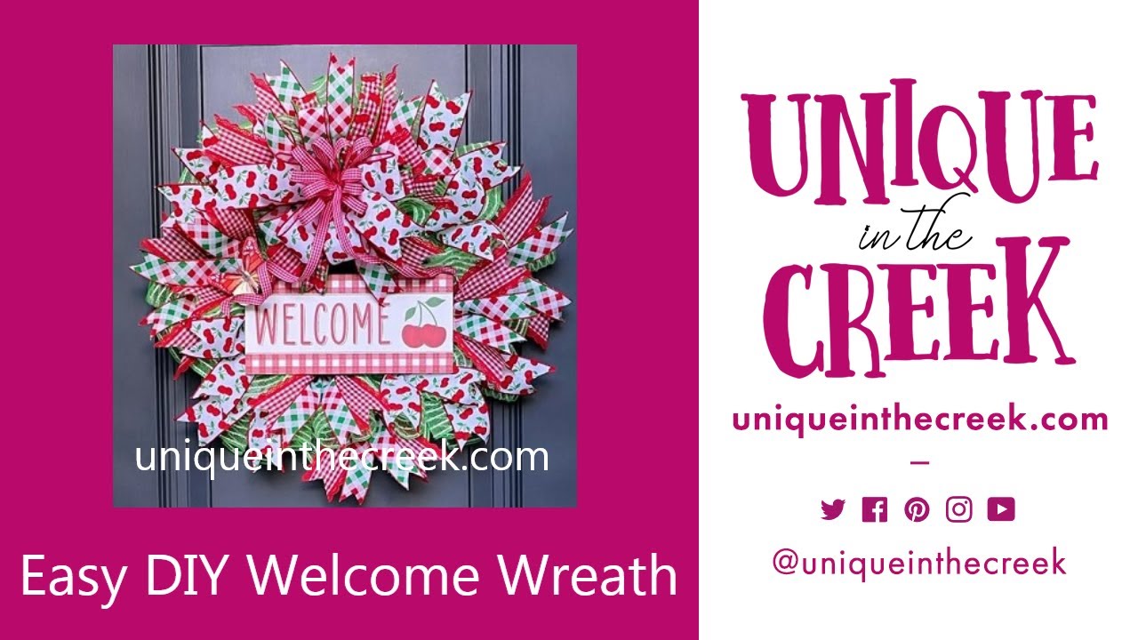 With a Cherry on Top! DIY Deco Mesh Welcome Wreath on UITC Large Board