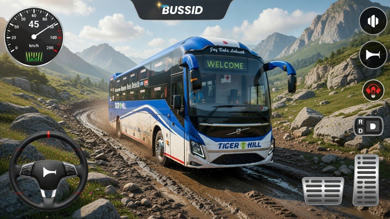 Tiger Hill Volvo Sleeper Bus | Extreme Off-Road Drive 😱 | Bus Simulator Indonesia | Android Gameplay