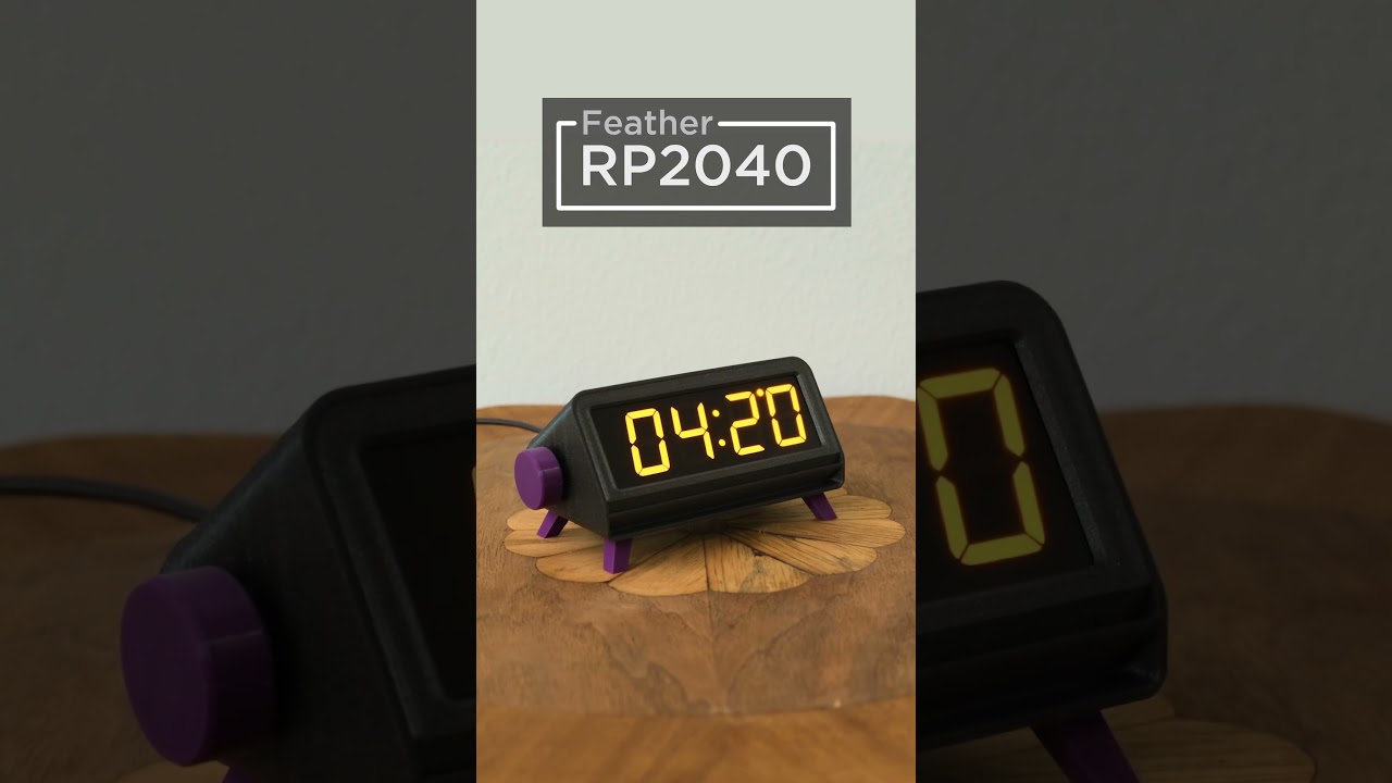 Build a digital clock with a large 7-segment display, a Feather RP2040, and CircuitPython #adafruit