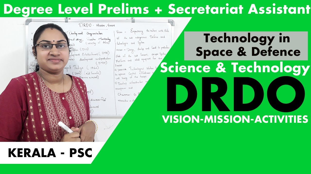 DRDO|Vision-MissionActivities|part1 Science&technology|Degree level preliminary|Secratariatassistant