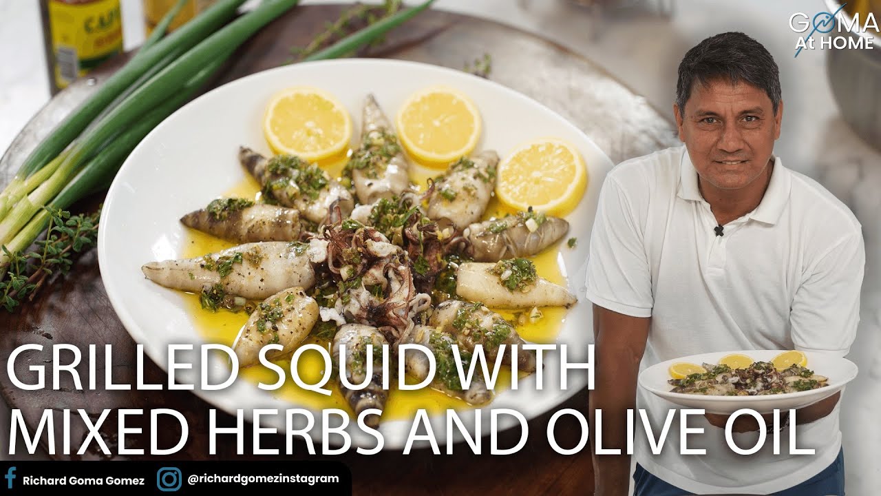 Goma At Home: Grilled Squid With Mixed Herbs and Olive Oil