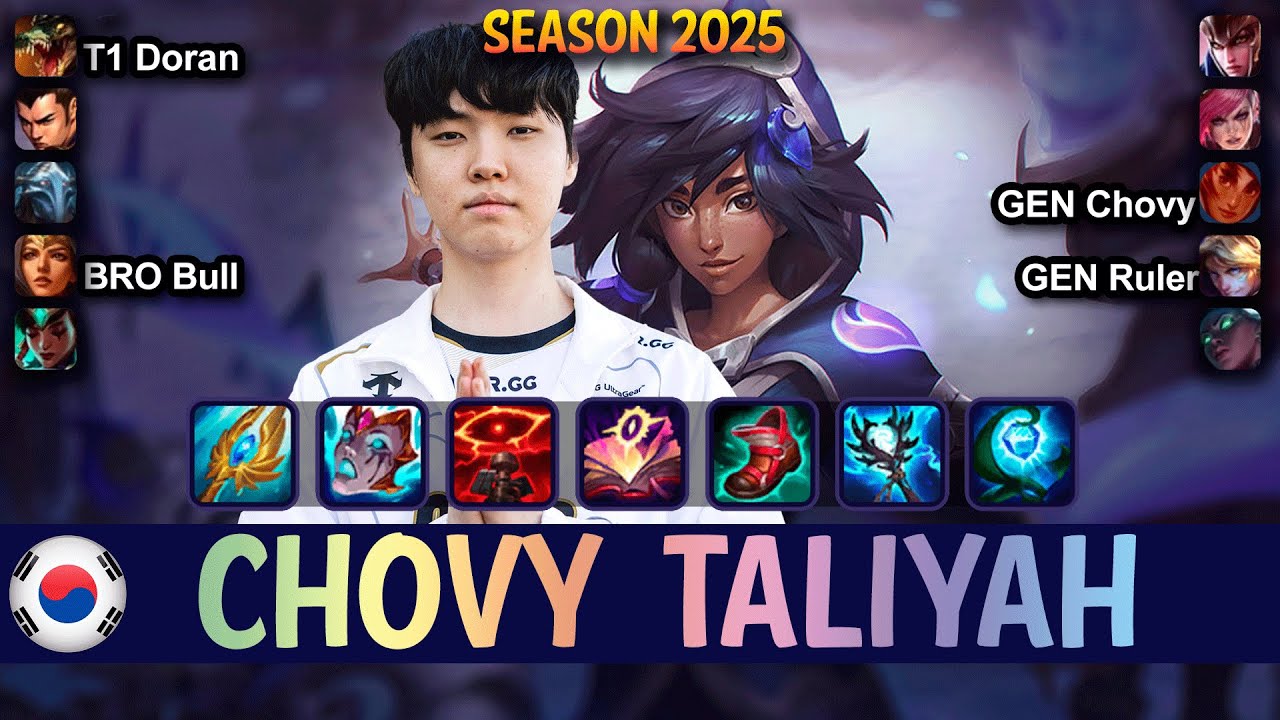 GEN Chovy TALIYAH vs VIKTOR Mid - Patch 25.08 KR Ranked | lolrec