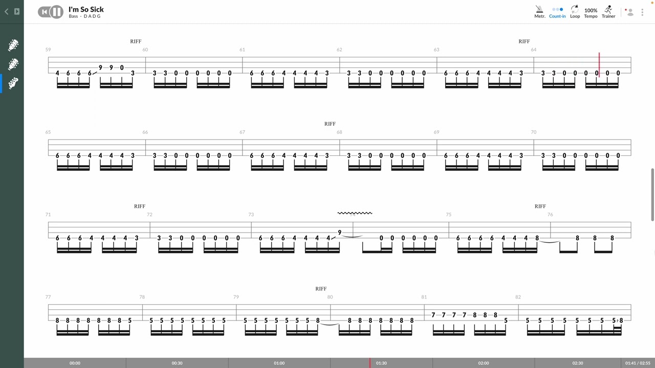 Flyleaf - I'm So Sick (BASS TAB PLAY ALONG)