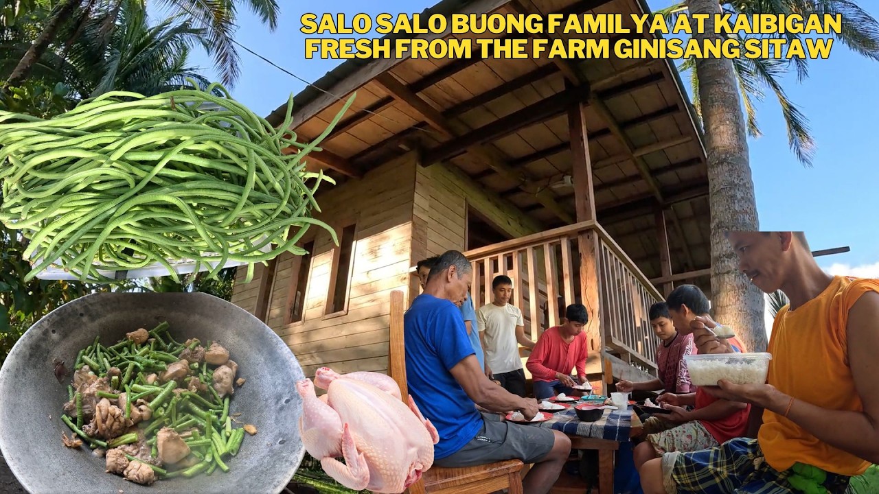 PAGLILINIS NG PAGTATANIMAN NG TALONG GINISANG SITAW NA MAY MANOK LUTO NI NANAY