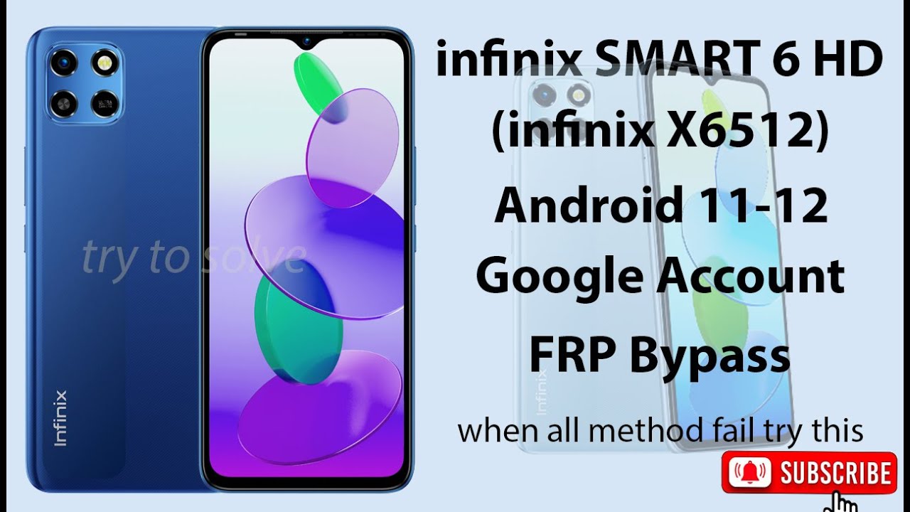 infinix SMART 6 HD (x6512) Android 11-12 frp Bypass, When fail all method try this method 100% work.