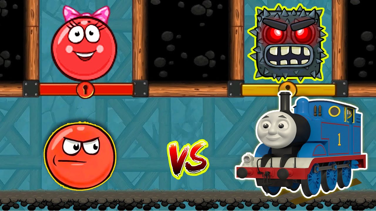 RED BALL 4 vs TRAIN THOMAS FRIENDS FIGHT INTO THE CAVE
