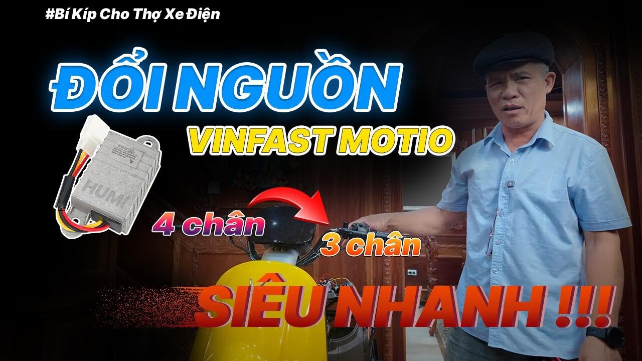 Bí Kíp Cho Thợ Xe Điện: Thay Bộ Đổi Nguồn Vinfast Motio 4 Chân → 3 Chân  Siêu Nhanh - Áp Dụng Mọi Xe