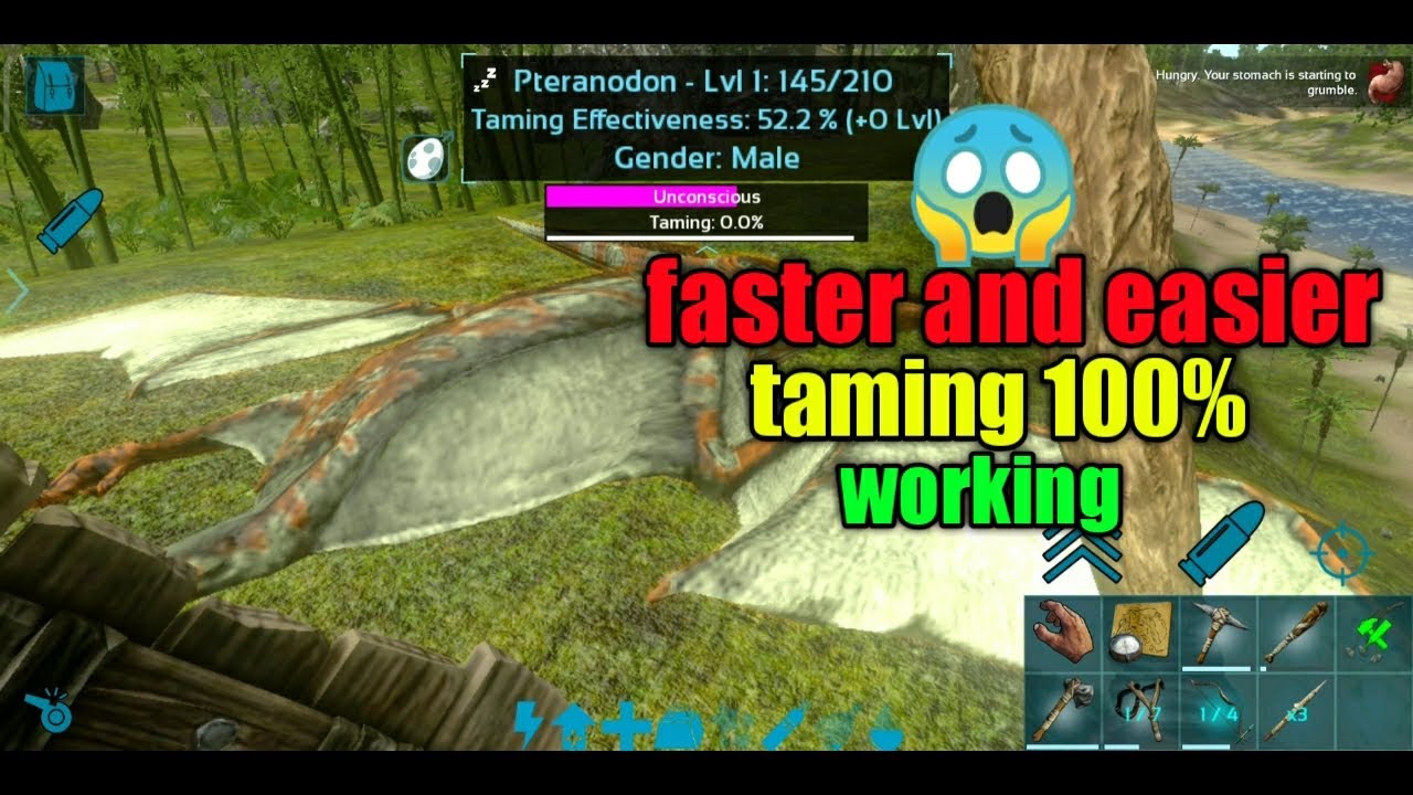 Ark Survival Evolved Mobile How to tame Pteranodon faster and easier 100% working 😱😯