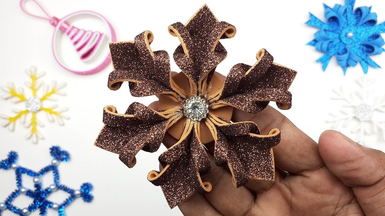 DIY Glitter Foam Ornaments For Christmas Decorations | Christmas Tree Craft Ideas 2021