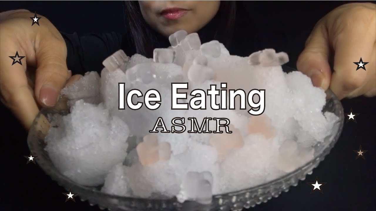 【ASMR】Powder ice cake (with hard little ice) ☆ ICE EATING SOUNDS