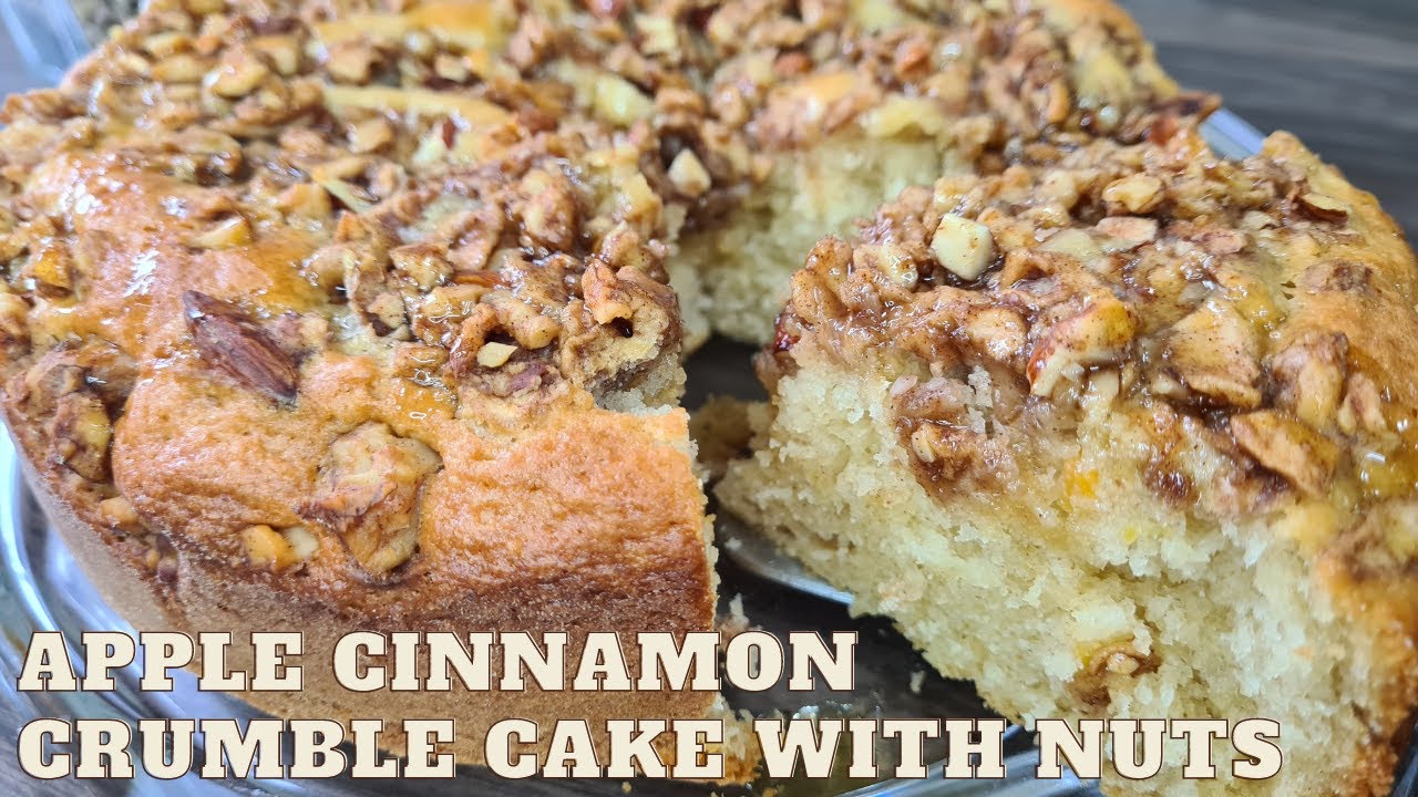 APPLE CINNAMON CRUMBLE CAKE | APPLE CAKE WITH NUTS | Mia Channel