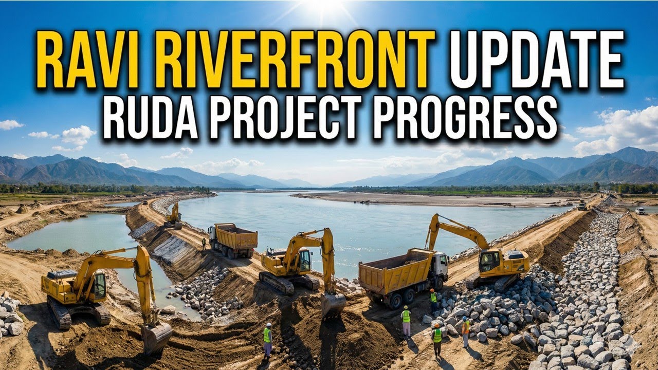 Ravi Riverfront RUDA Project | Stone Pitching & Bund Construction | Lahore New City Visit
