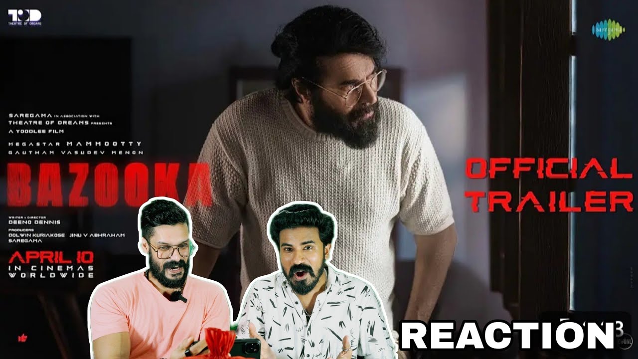 Bazooka Official Trailer Reaction | Mammootty | Gautham Vasudev Menon | Deeno | Entertainment Kizhi