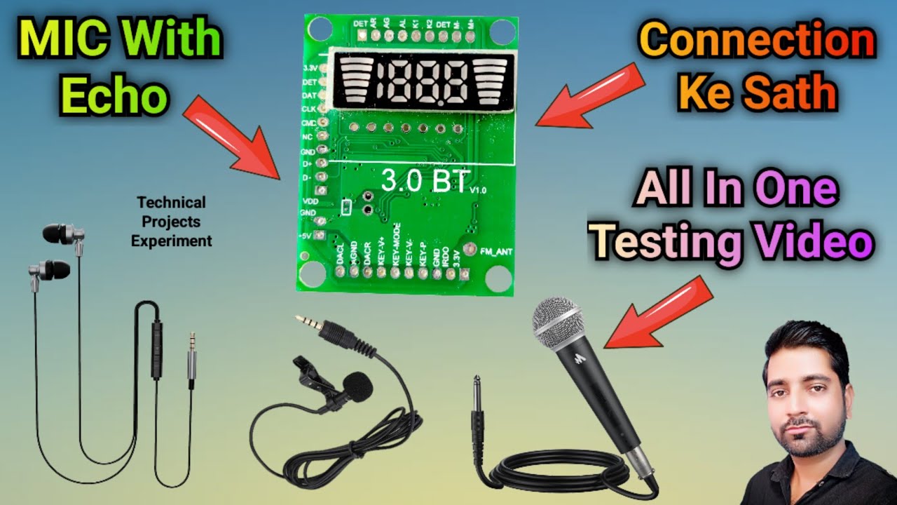 3.0 Bluetooth Board Mein Mic Kaise Lagaye | Echo Mic | Bluetooth | Mic | Bluetooth Mic