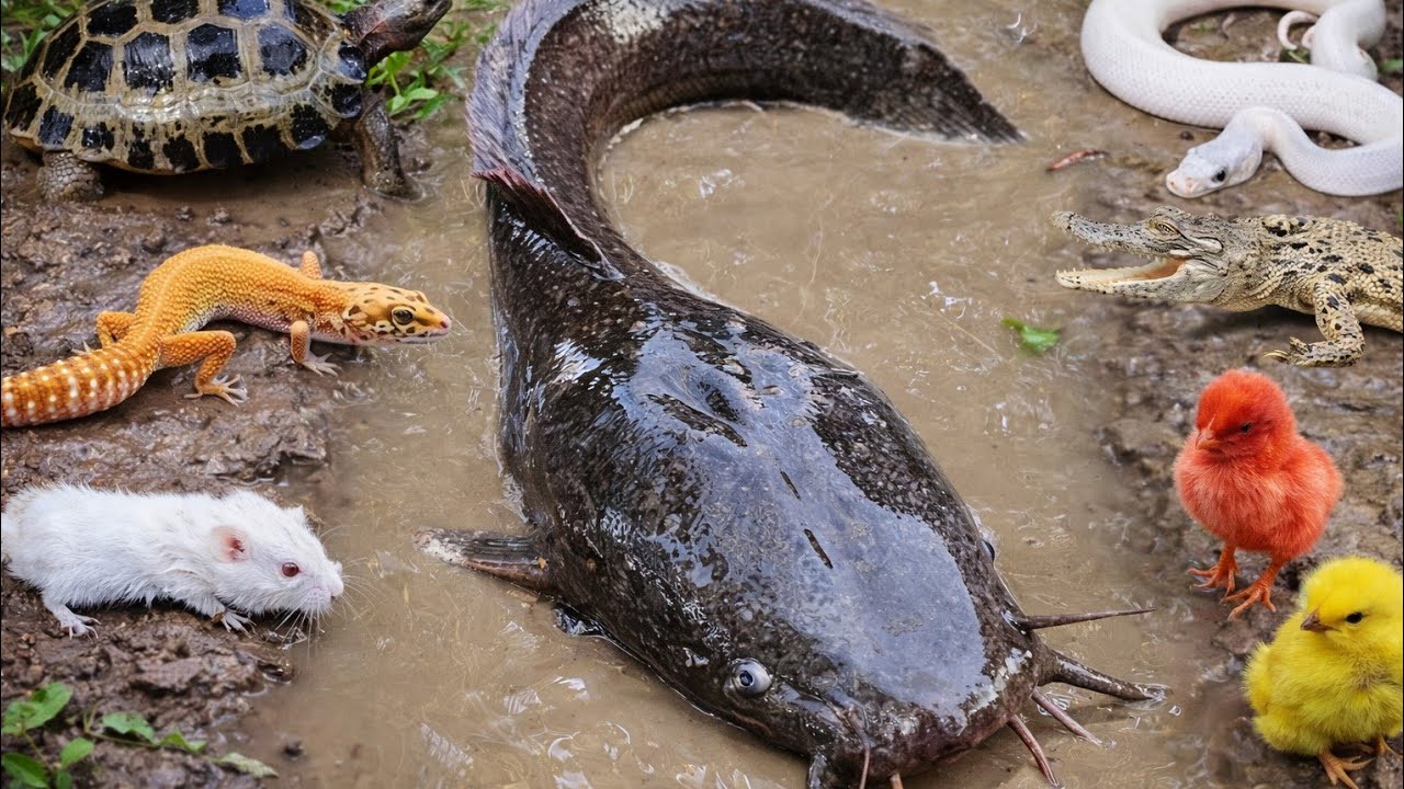 Cute Fish 🐟😻 Colorful Toy Fish Meet Crabs and Worm like Creatures in a Mysterious Hole🦀🐬
