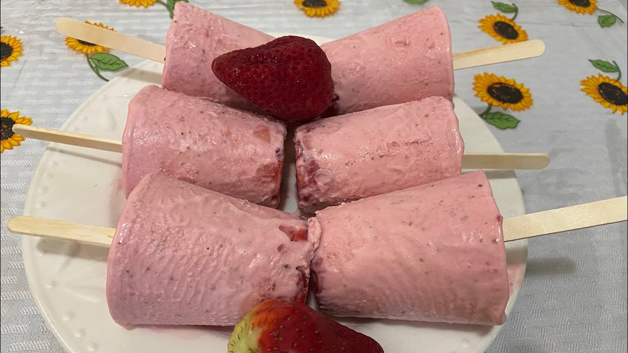 Como hacer paletas de fresa