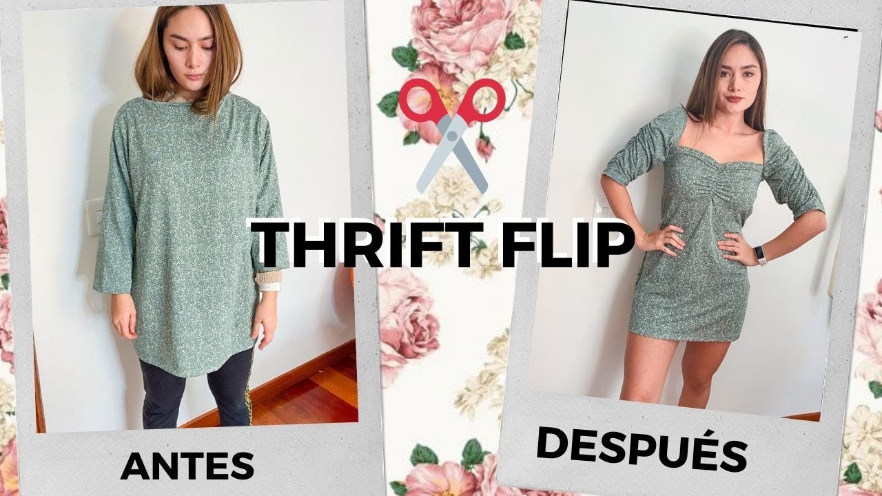 REFORMANDO UNA CAMISA DE MI ABUELA EN VESTIDO *Thrift Flip*