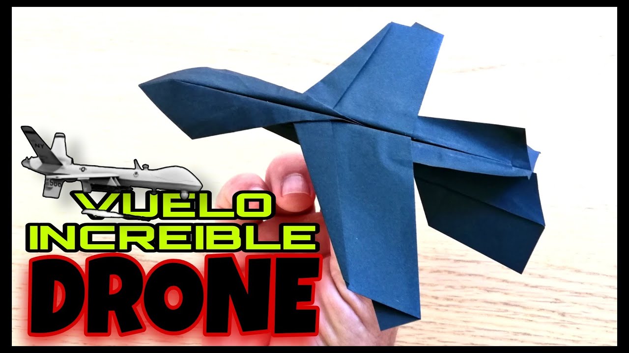 Como hacer un avion de papel caza de combate DRONE.AVIONES de PAPEL 