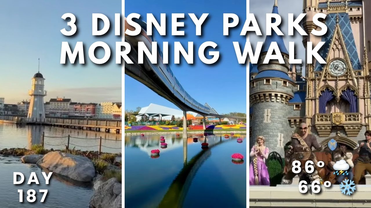 🔴 LIVE: 3 Disney Parks Morning Walk — BoardWalk ➜ EPCOT Flower & Garden ➜ Magic Kingdom Parade