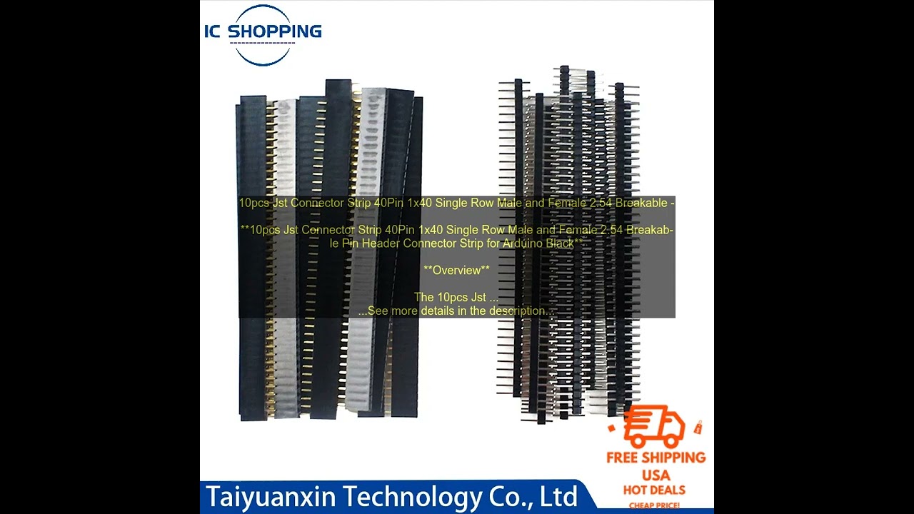 1005002577212594 10pcs Jst Connector Strip 40Pin 1x40 Single Row Male and Female 2 54 B