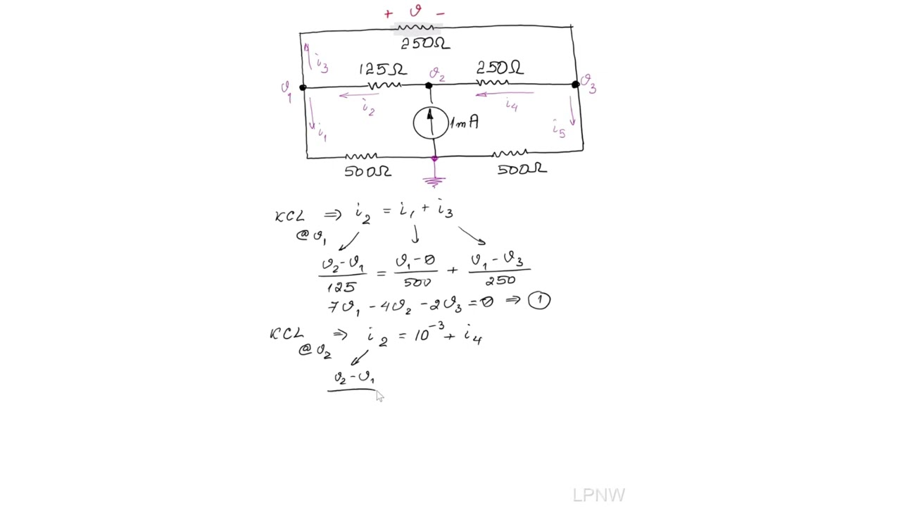 Finding voltage across a resistor using 3 nodal equations, KCL, CVL with current course