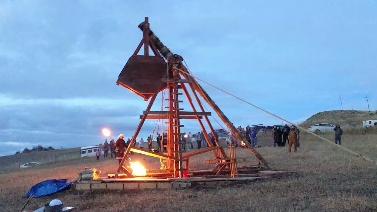 Launching Fireballs on New Year's Eve with a Medieval Trebuchet!