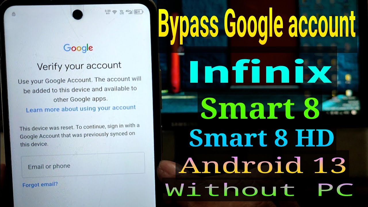 FRP bypass Infinix Smart 8 / Smart 8 HD Without PC