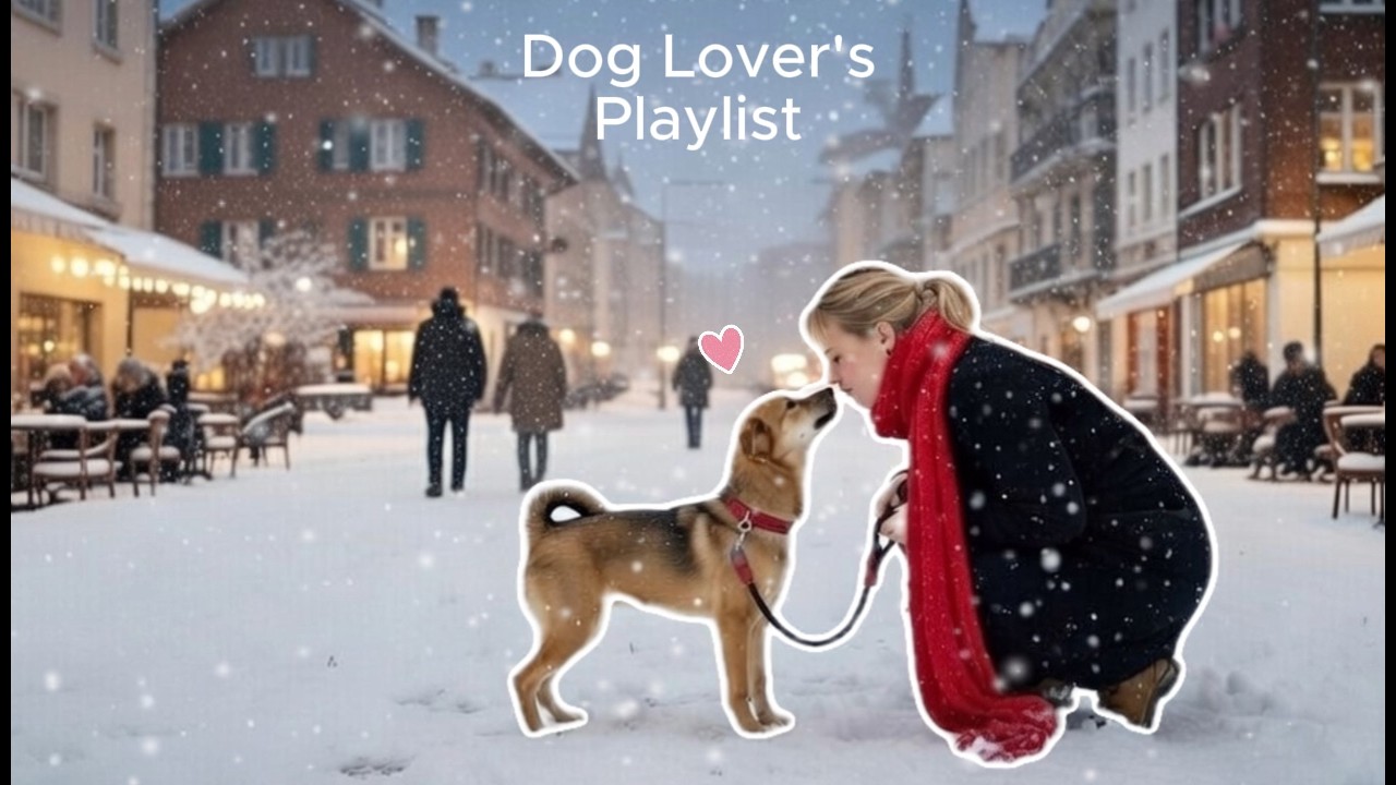 [Playlist]❄️ Snowy Cafe Jazz with Your Dog | Coffee, Chill & Relax