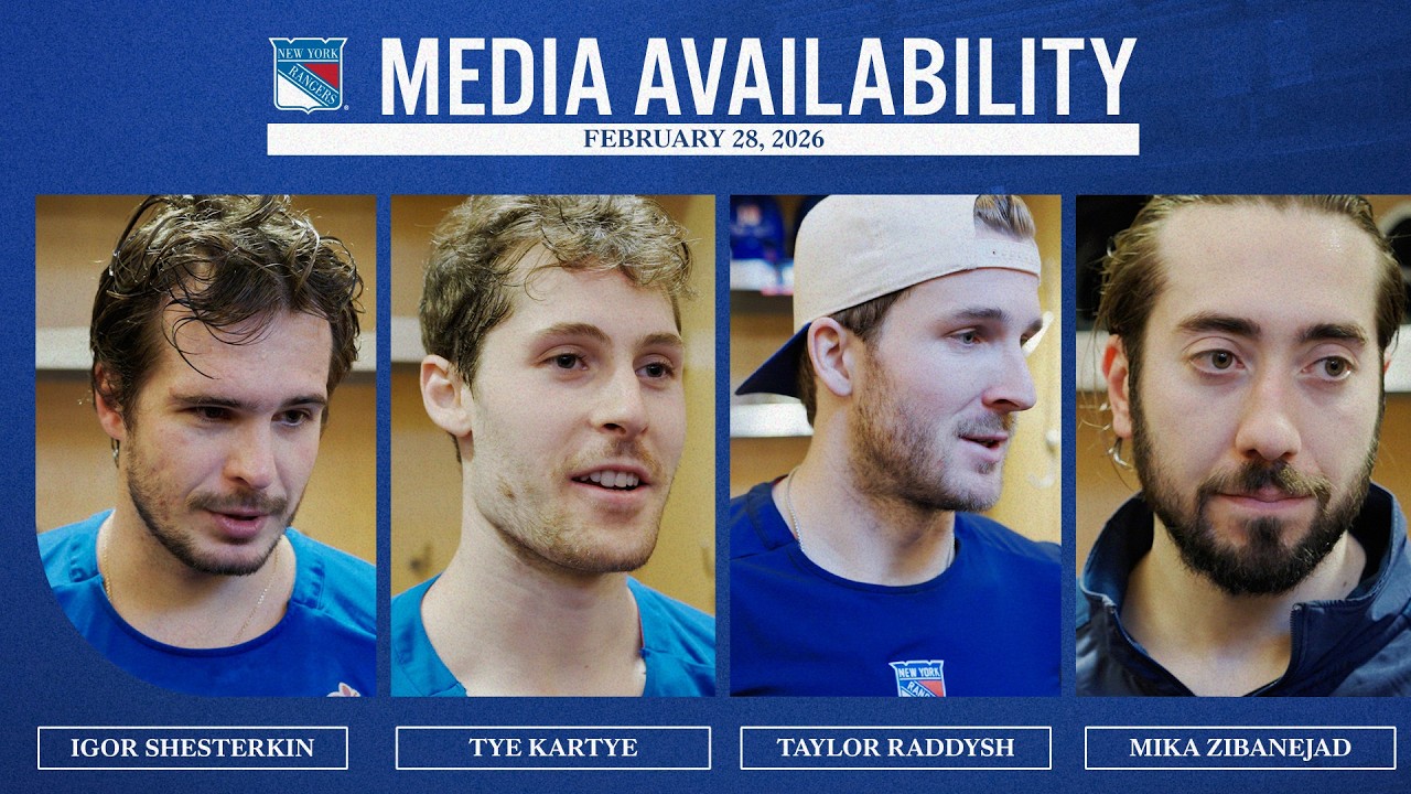 NYR vs PIT: Shesterkin, Kartye, Raddysh & Zibanejad Postgame Availability | Feb. 28, 2026