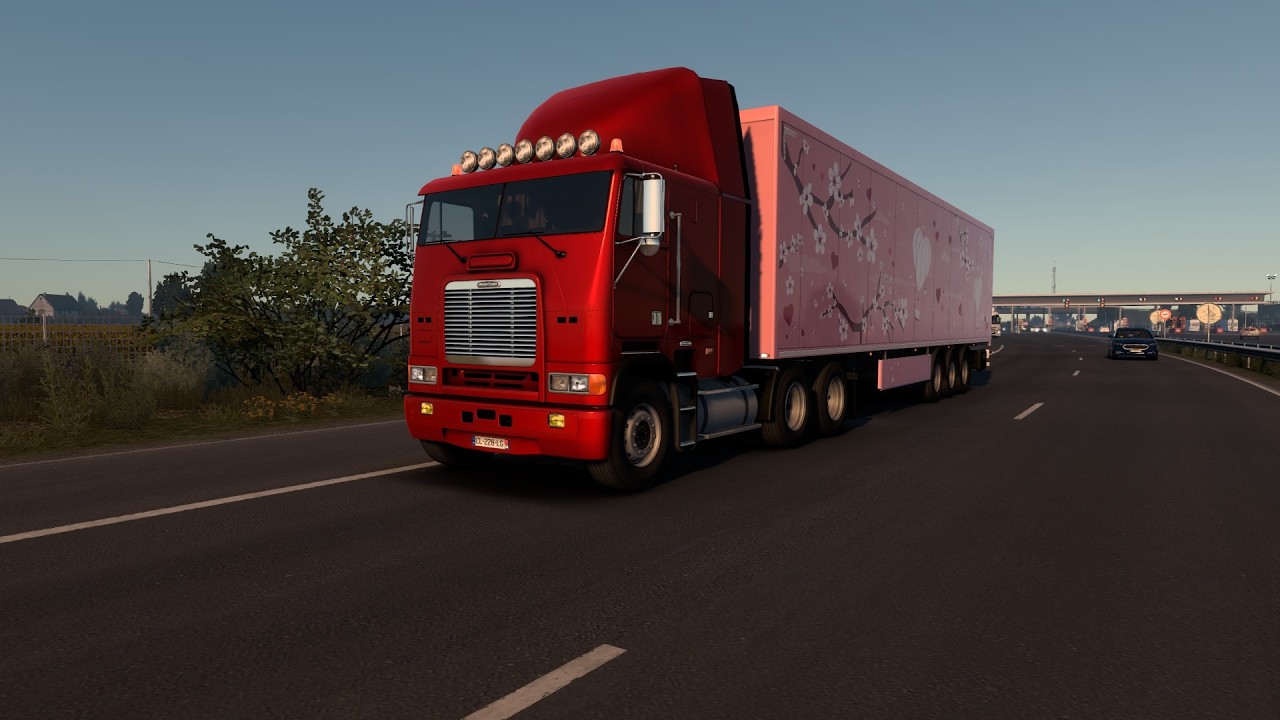 Euro Truck Simulator 2 [1.58]. Freightliner FLB. Montpellier - Lacq. Evento Hearts in Bloom